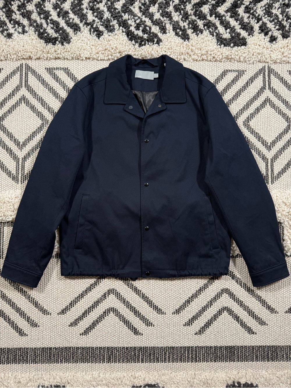 Men’s Vince Coastal Blue Coaches Cotton Twill Bomber Jacket Size M MSRP $395